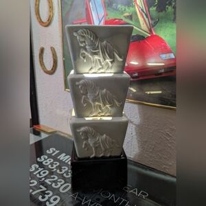 Rare Ceramic Horse Power TV Lamp - Sculptural Light With Feng Shui Presence